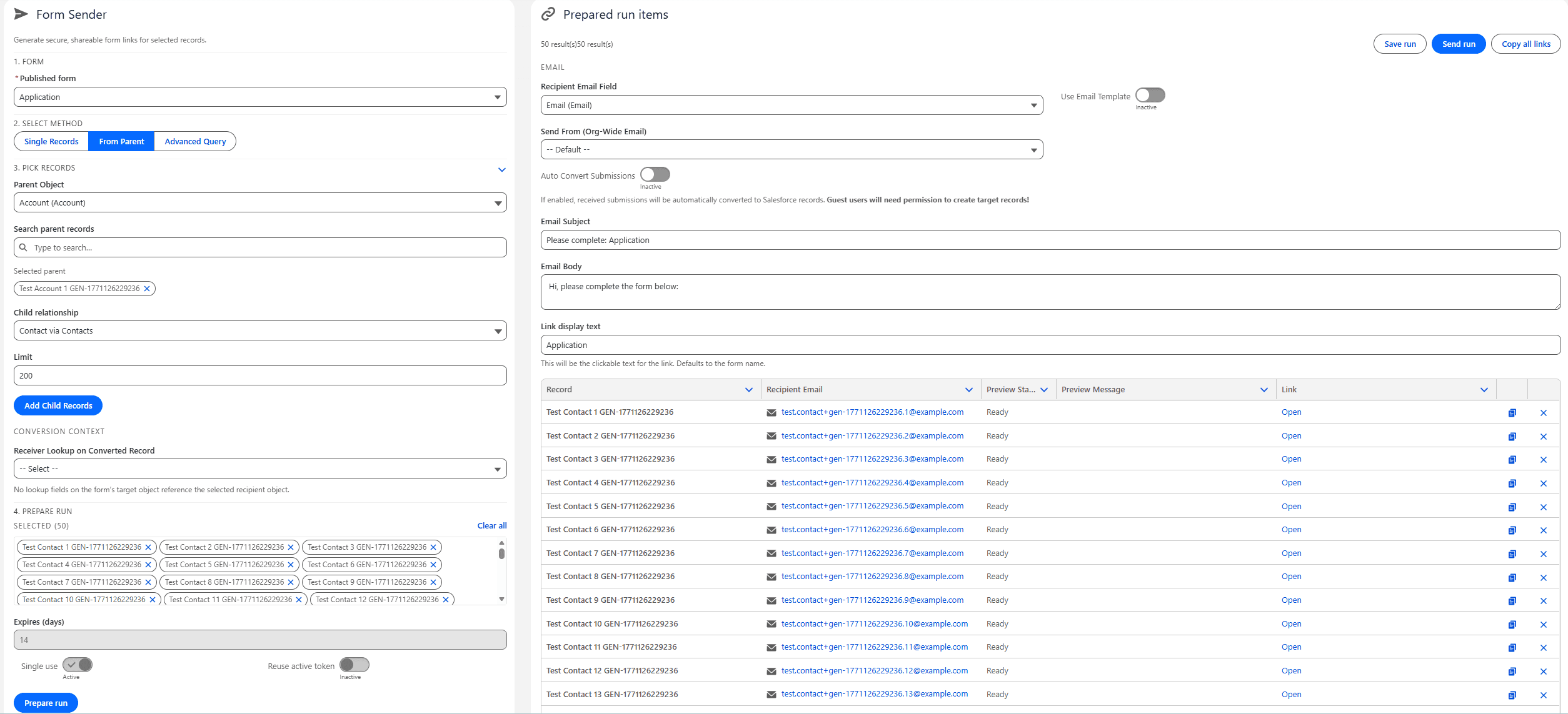 Flexible Form Sharing